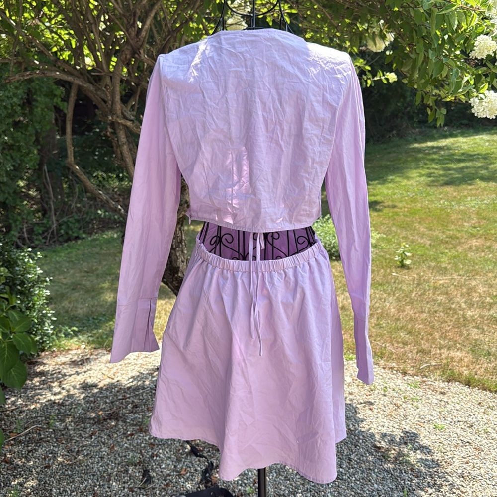 W.A.Y.F. Lavender long sleeve cut out dress. - Picture 4 of 4